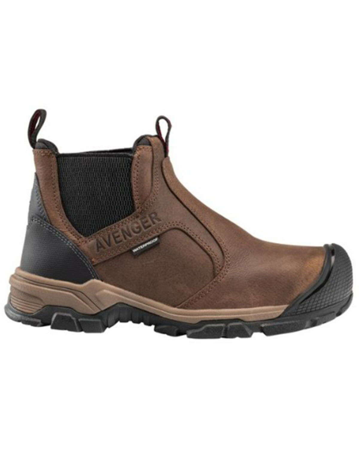 Image #2 - Avenger Men's Ripsaw Romeo Waterproof Pull On Chelsea Work Boots - Alloy Toe, Brown, hi-res