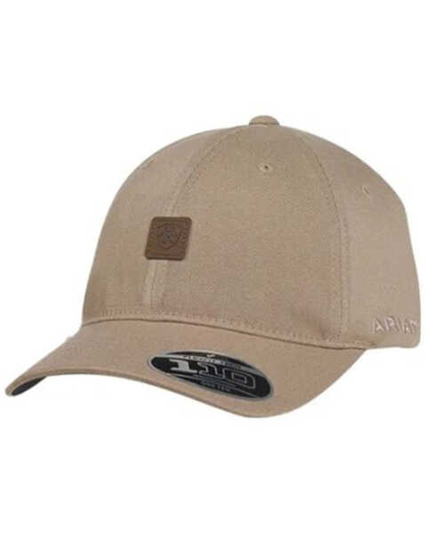 Ariat Men's Brass Clip Logo Patch Ball Cap , Tan, hi-res