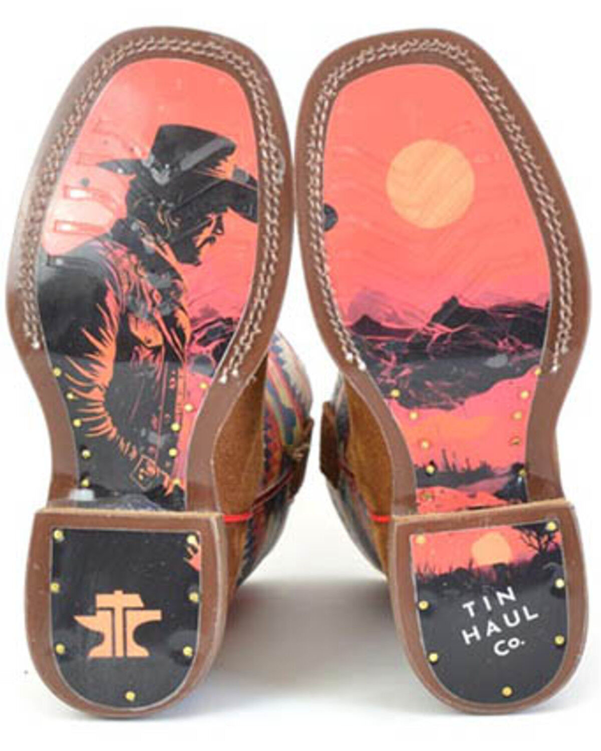 Image #2 - Tin Haul Boys' High Plains Suede Western Boots - Broad Square Toe, Tan, hi-res
