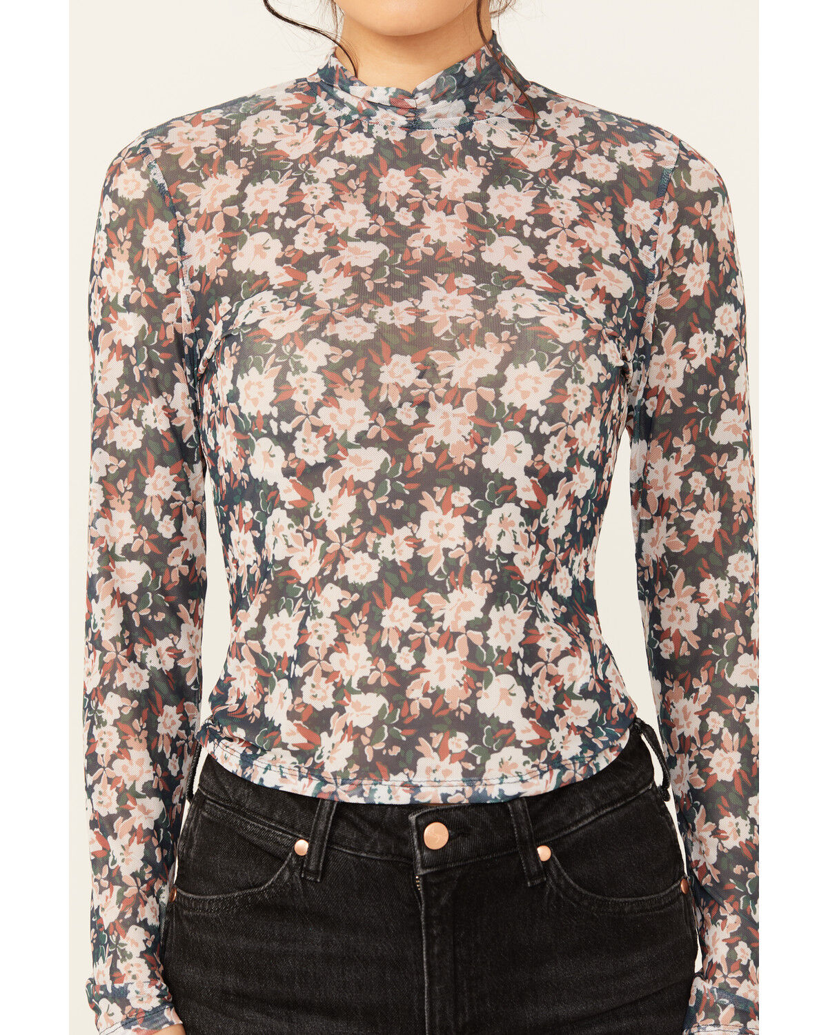 Image #3 - Sadie & Sage Women's Dreamchaser Mock Neck Long Sleeve Top, Navy, hi-res