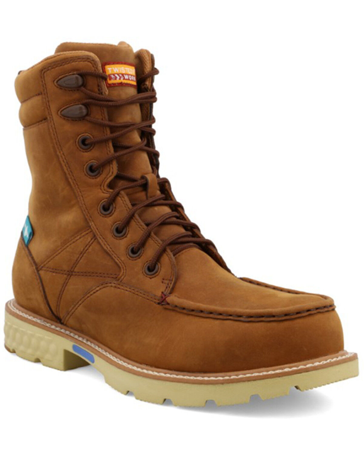 Image #1 - Twisted X Men's 8" Lace-Up Wedge Work Boots - Composite Toe, Brown, hi-res