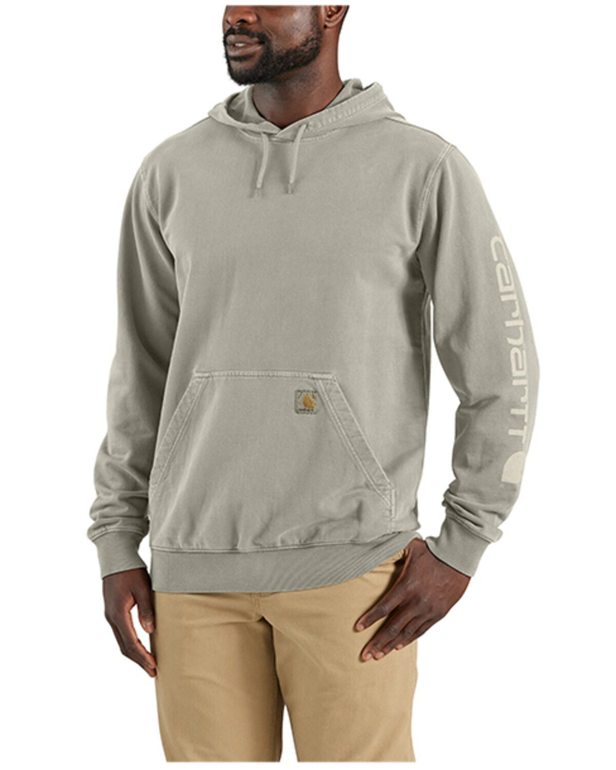 Image #1 - Carhartt Men's Relaxed Fit Midweight Graphic Hooded Sweatshirt, Grey, hi-res