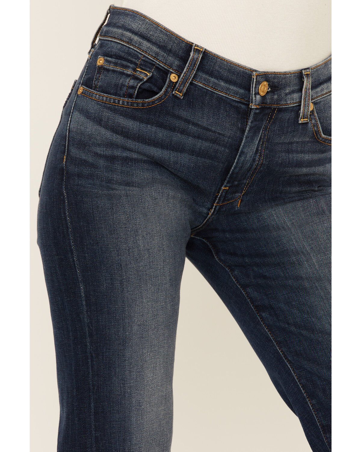 Image #4 - 7 For All Mankind Women's Medium Melrose Tailorless Dojo Trouser Leg Jeans, Blue, hi-res