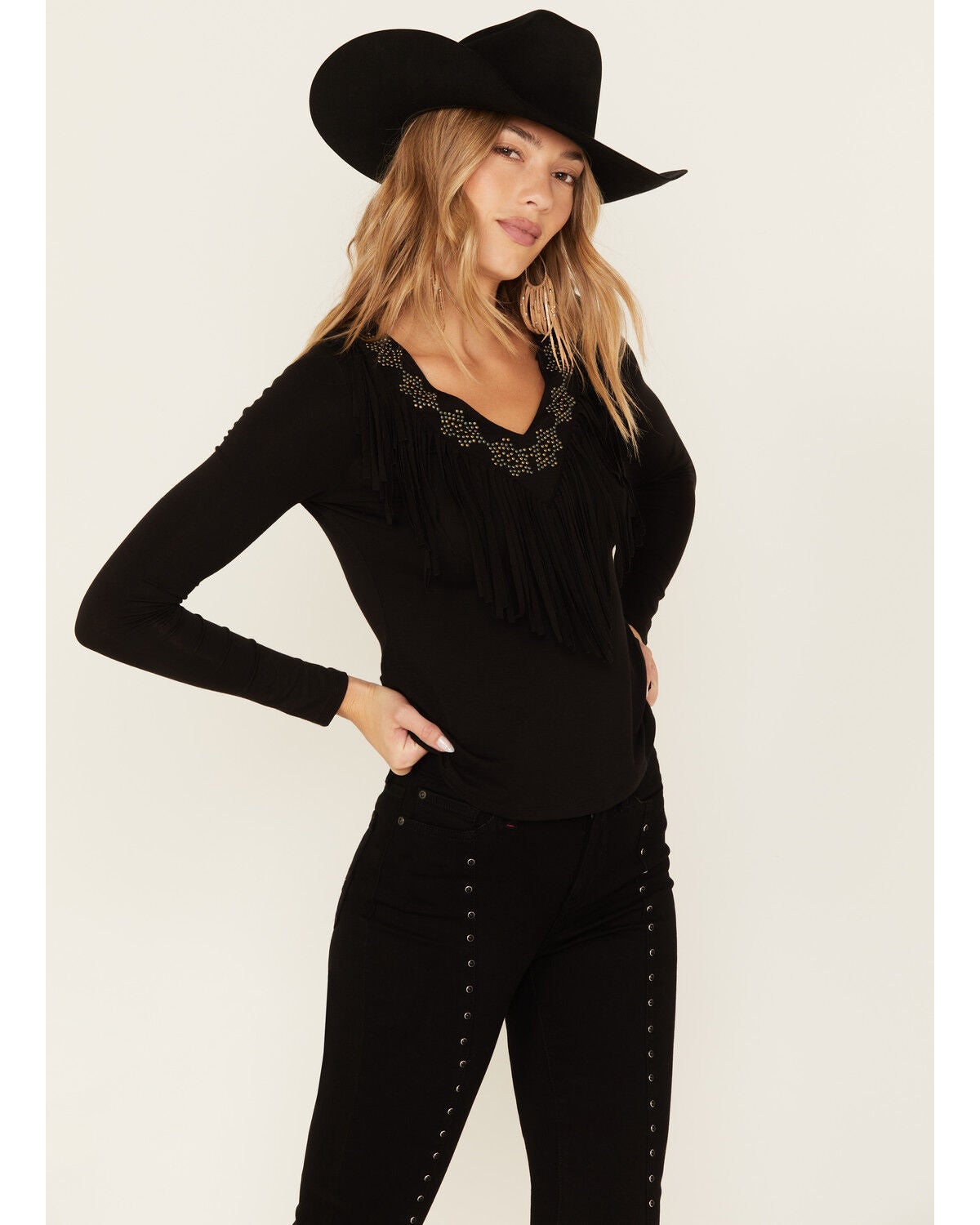 Image #2 - Idyllwind Women's Hidalgo Embellished Fringe Top, , hi-res