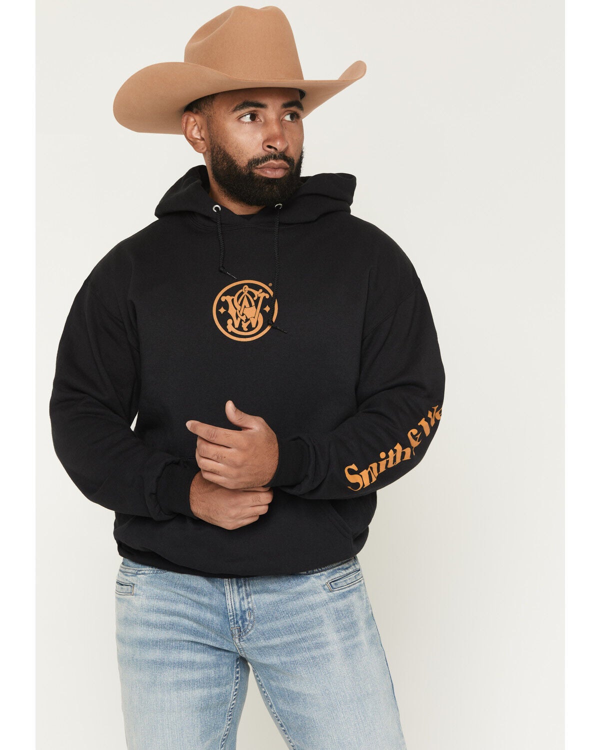 Smith & Wesson Men's Logo Graphic Hooded Sweatshirt, Black, hi-res