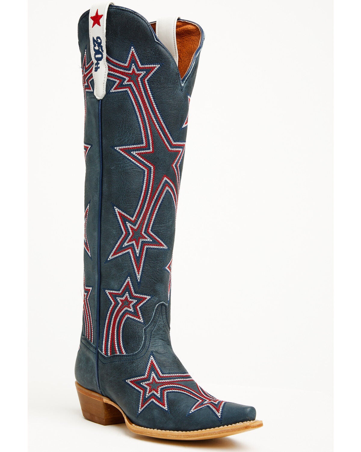 Image #1 - Dan Post Women's America 250 Tall Western Boots - Snip Toe, Blue, hi-res