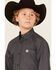 Image #2 - Cinch Boys' Dot Geo Print Long Sleeve Button-Down Western Shirt, Blue, hi-res
