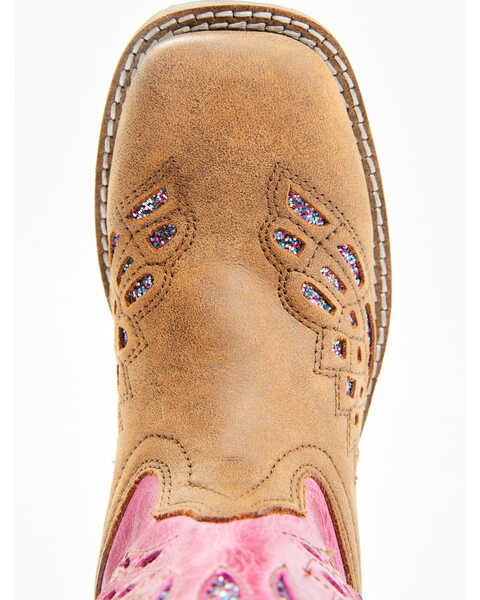 Image #6 - Shyanne Girls' Chloe Glitter Western Boots - Square Toe, Pink, hi-res