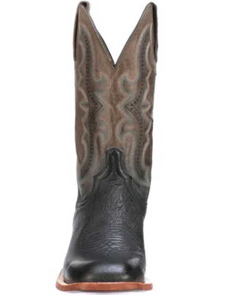 Lucchese Men's Cecil Exotic Ostrich Skin Western Boots - Broad Square Toe, Navy, hi-res