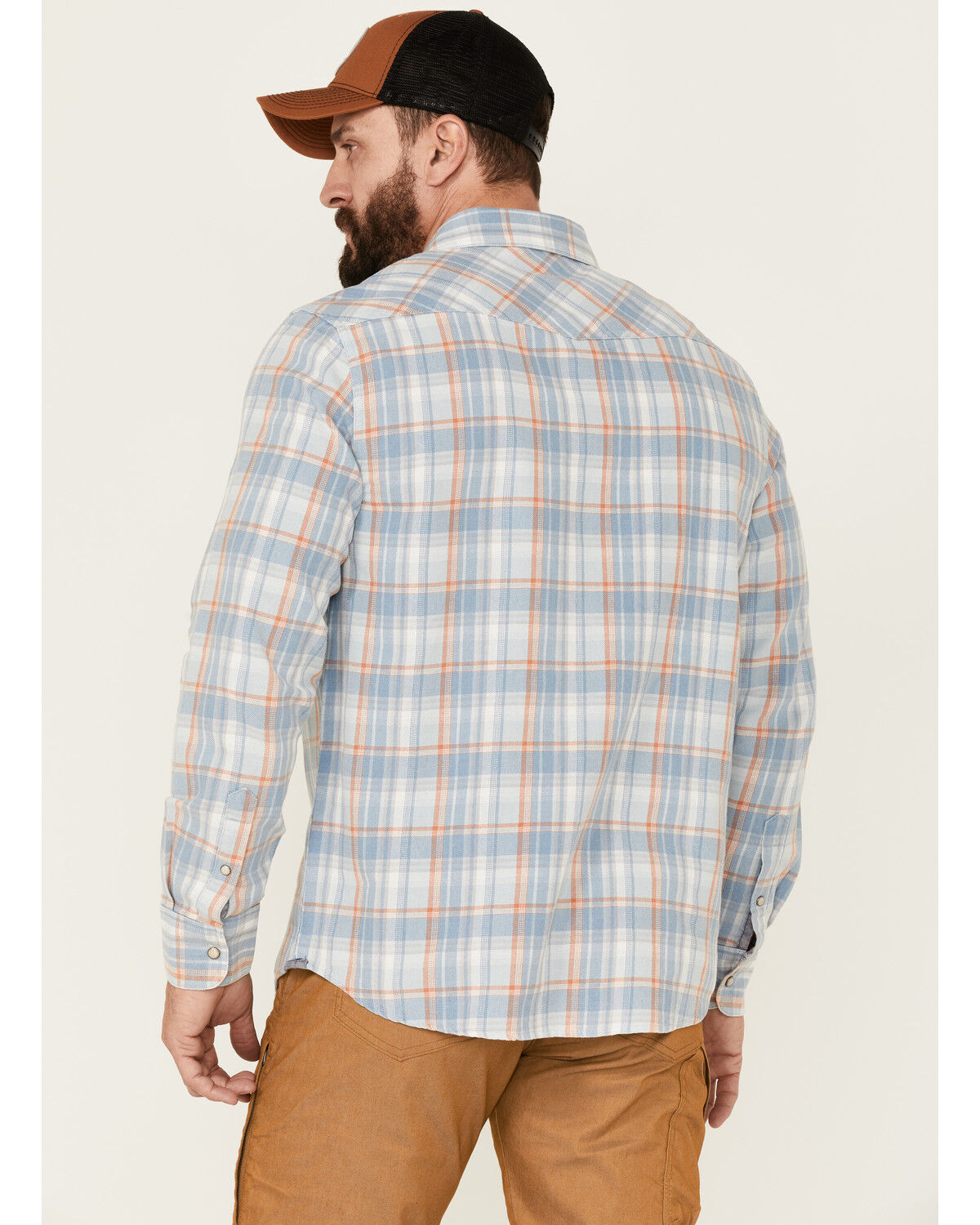 Image #4 - Flag & Anthem Men's Lewisburg Vintage Large Plaid Print Long Sleeve Snap Western Shirt, , hi-res