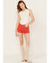 Image #1 - Rolla's Women's High Rise Duster Shorts , Red, hi-res