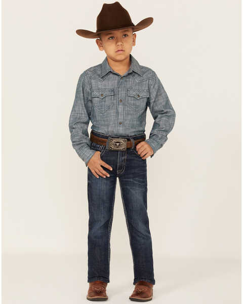 Image #3 - Cody James Little Boys' Maverick Dark Wash Straight Jeans - Sizes 4-8, , hi-res