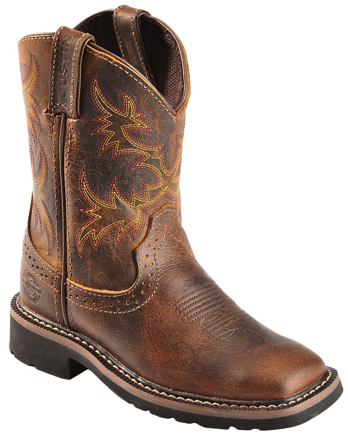 justin square toe work boots