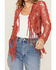 Image #3 - Vocal Women's Suede Tassel Jacket, Brick Red, hi-res