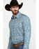 Scully Signature Soft Series Men's Turquoise Paisley Print Long Sleeve Western Shirt  , Turquoise, hi-res