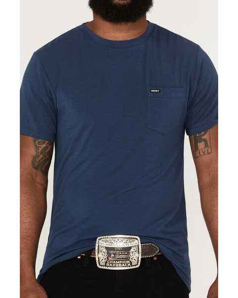 Image #3 - HOOey Men's Bamboo San Jose Fabric Solid Pocket T-Shirt , Navy, hi-res