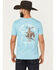 Image #1 - Panhandle Slim Men's Keepin' It Western Short Sleeve Graphic T-Shirt, Turquoise, hi-res