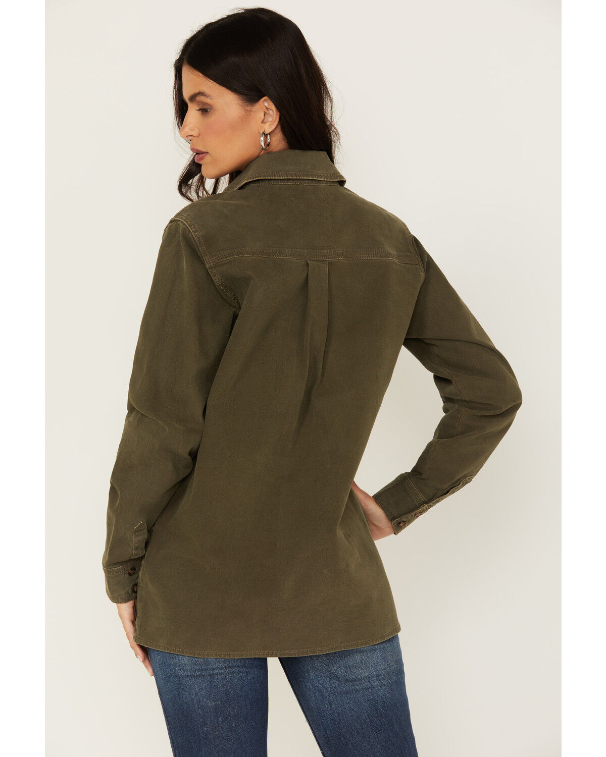 Image #4 - Cleo + Wolf Women's Oversized Shacket, Olive, hi-res