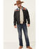 Image #2 - Hooey Men's Southwestern Print Zip-Front Softshell Jacket , Charcoal, hi-res