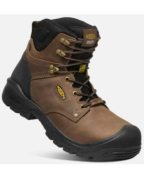 Keen Men's Independence Waterproof Work Boots - Composite Toe, Brown, hi-res