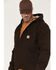 Image #2 - Carhartt Men's Washed Duck Sherpa Lined Hooded Work Jacket - Big & Tall, Dark Brown, hi-res
