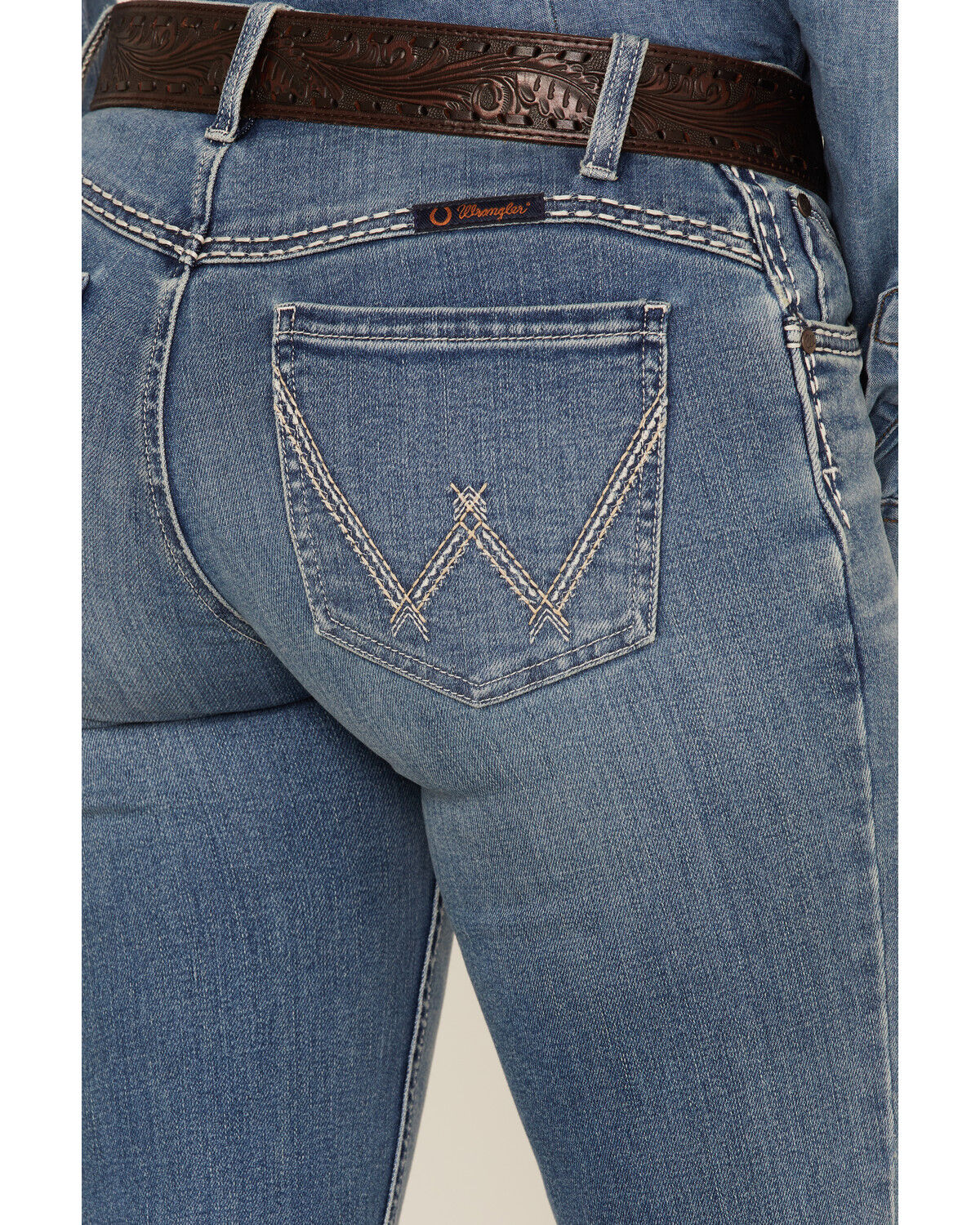 Image #4 - Wrangler Women's Light Wash Low Rise Shiloh Bootcut Ultimate Riding Jeans, , hi-res