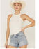 Image #2 - Cleo + Wolf Women's Easy Ribbed Layering Tank Top, Ivory, hi-res