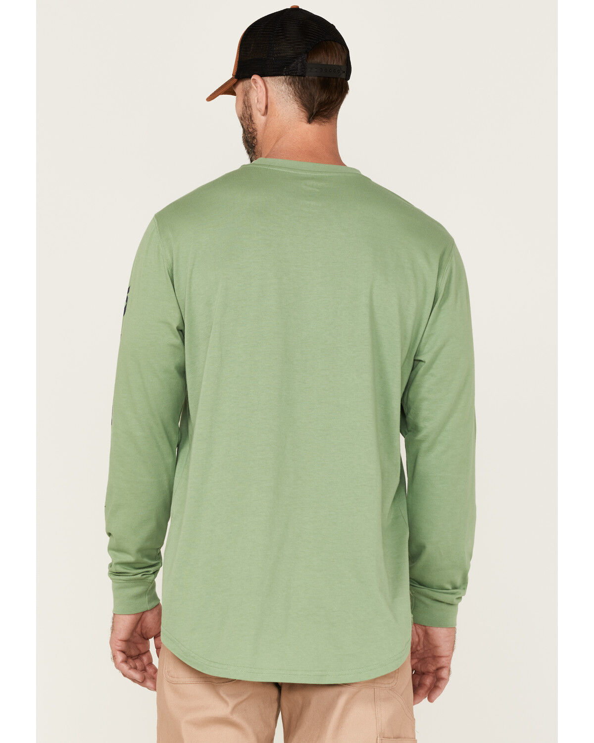 Image #4 - Hawx Men's Logo Graphic Long Sleeve Work T-Shirt - Loden, Loden, hi-res