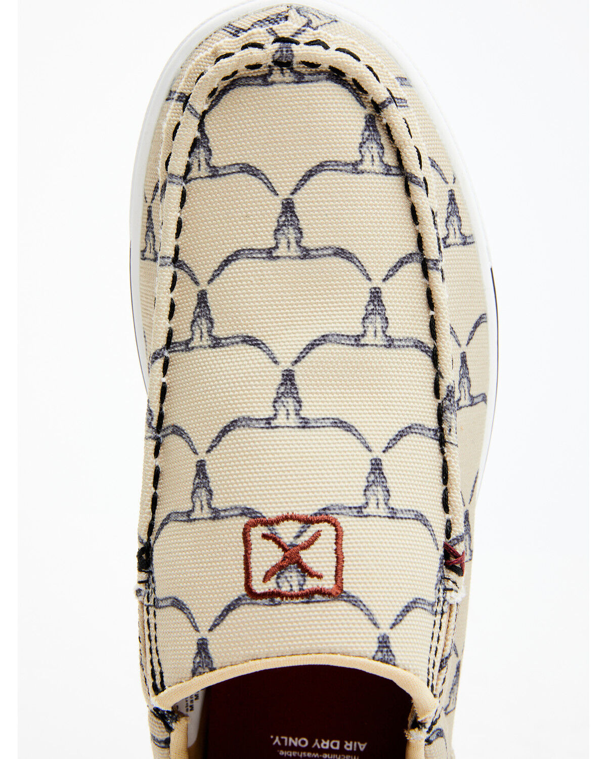 Image #6 - Twisted X Women's Steerhead Skull Print Slip-On Casual Shoe - Moc Toe, Beige/khaki, hi-res