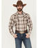 Image #1 - Cody James Men' Rodeo Plaid Print Long Sleeve Snap Western Shirt, Tan, hi-res