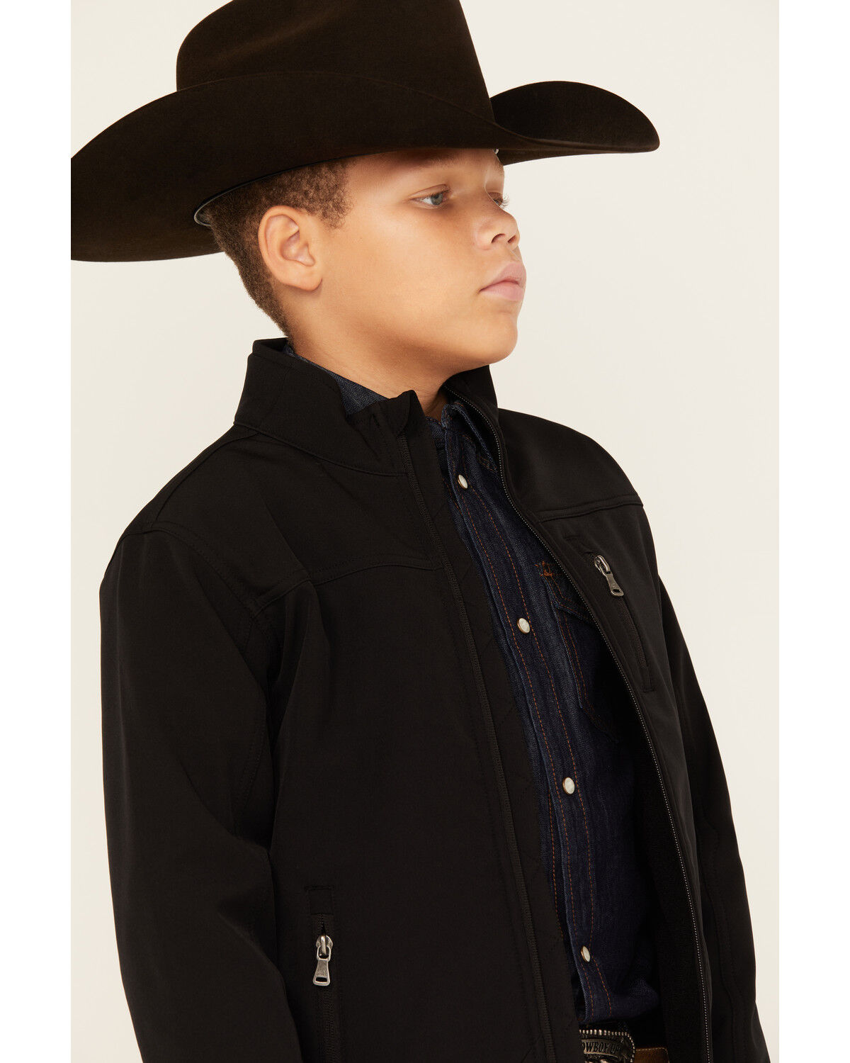 Image #2 - Cody James Boys' Sharpshooter Softshell Jacket, Black, hi-res