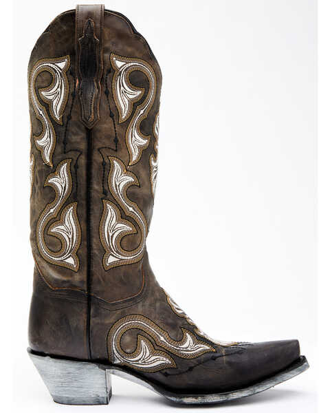 Image #2 - Dan Post Women's Gray Embroidery Western Boots - Snip Toe, , hi-res