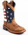 Image #1 - Cody James Boys' USA Flag Western Boots - Broad Square Toe, Brown, hi-res