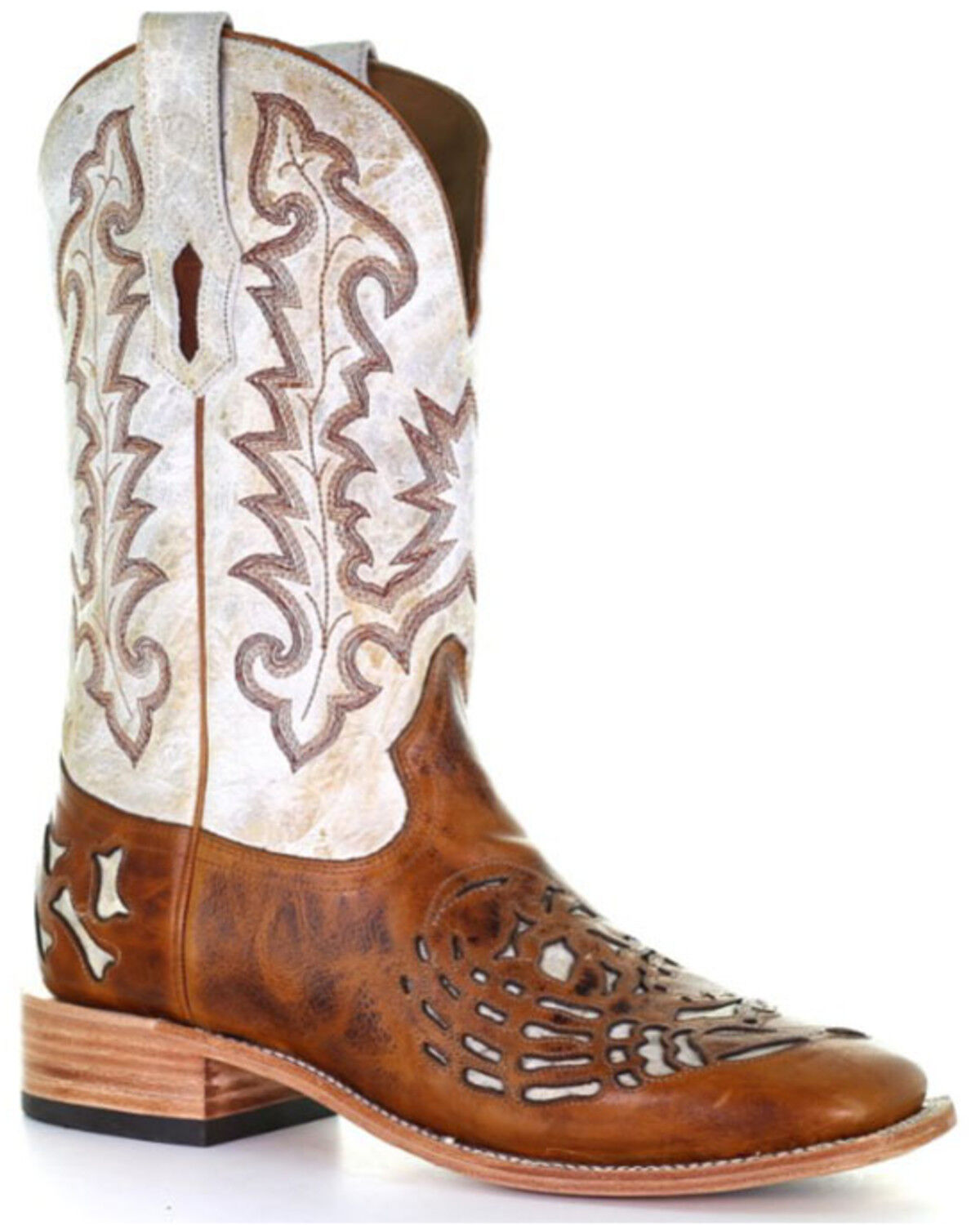 Image #1 - Corral Men's Bone Inlay Western Boots - Broad Square Toe, Brown, hi-res