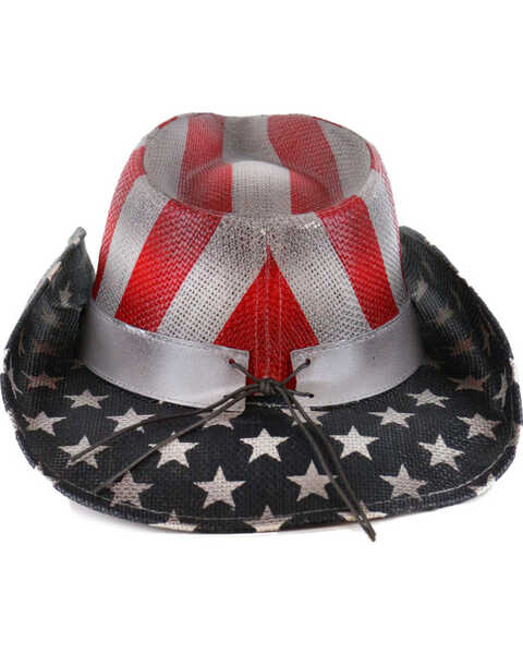 Image #3 - Cody James Justice Straw Cowboy Hat, Red/white/blue, hi-res