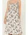 Image #3 - Wild Moss Women's Floral Print Smocked Midi Dress, Ivory, hi-res