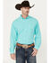 Image #1 - Cinch Men's ARENAFLEX® Solid Long Sleeve Button-Down Western Shirt, Turquoise, hi-res