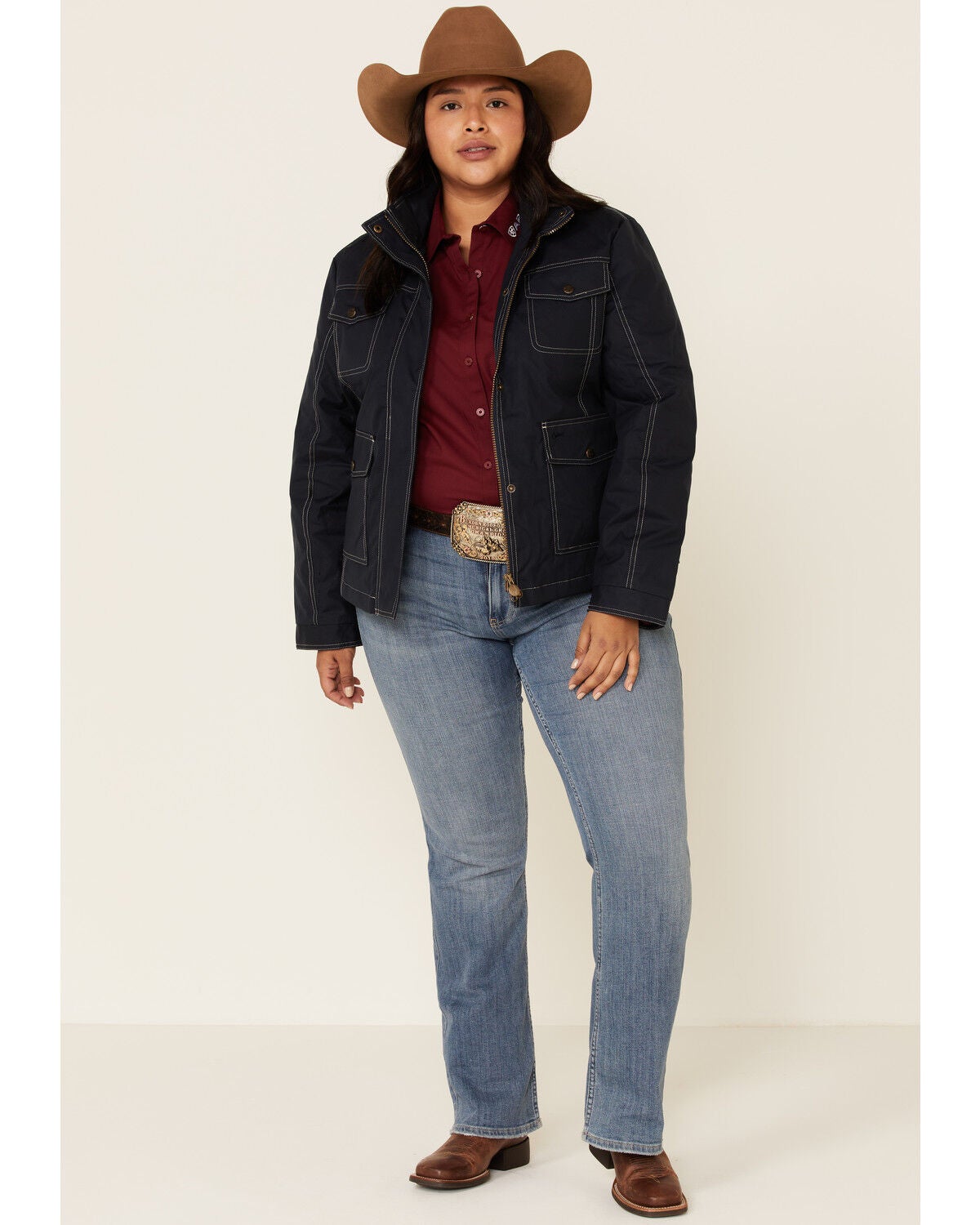 Image #2 - Outback Trading Co. Women's Contrast Stitch Lightweight Insulated Jacket - Plus, , hi-res