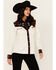 Image #1 - Panhandle Women's Retro Floral Embroidered Long Sleeve Snap Western Shirt, Cream, hi-res
