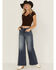 Image #1 - Miss Me Women's Dark Wash High Rise Super Wide Stretch Denim Jeans, Dark Wash, hi-res