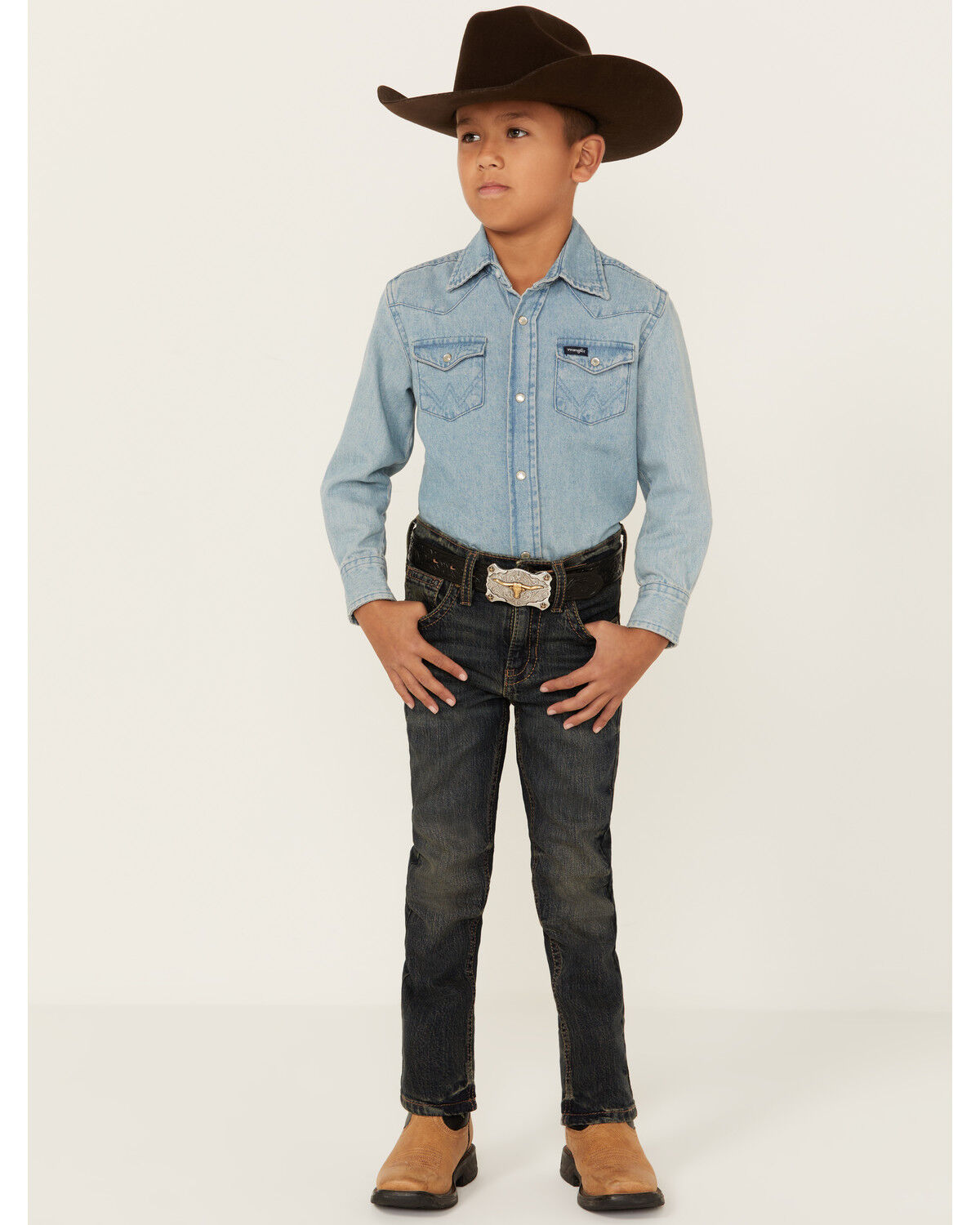Image #1 - Cody James Little Boys' Barn Sour Dark Wash Slim Stretch Straight Jeans, Dark Wash, hi-res