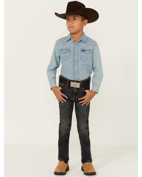 Image #1 - Cody James Little Boys' Barn Sour Dark Wash Slim Stretch Straight Jeans , Dark Wash, hi-res