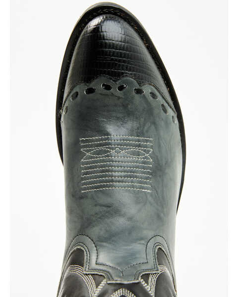 Image #6 - Laredo Men's Lizard Print Wingtip Western Boots - Medium Toe, Grey, hi-res