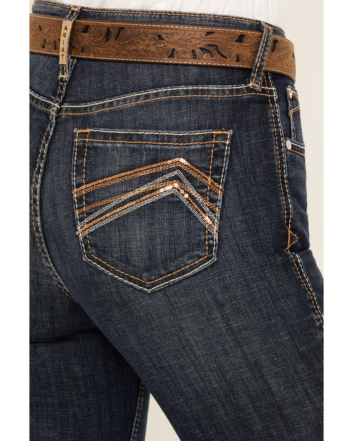 Image #4 - Ariat Women's Kimber Dark Wash High Rise Slim Trouser Stretch Denim Jeans, Dark Wash, hi-res