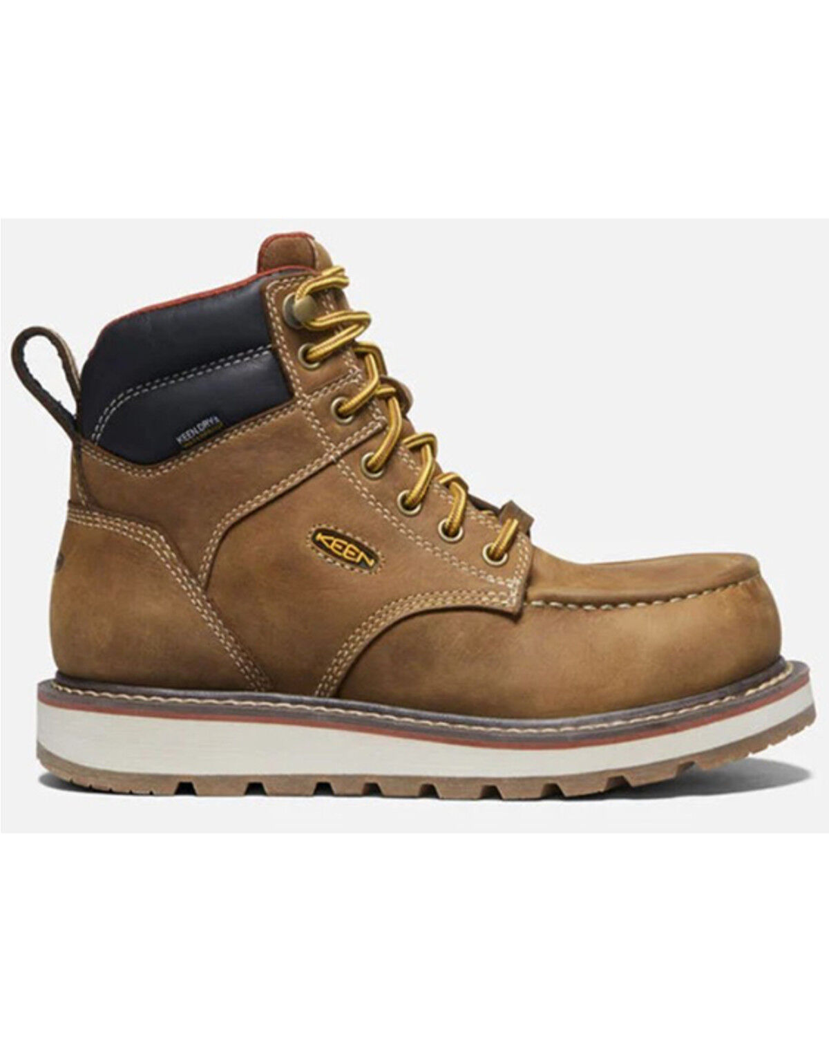Image #2 - Keen Women's Cincinnati 6" Lace-Up Waterproof Wedge Work Boots - Carbon Fiber Toe, Brown, hi-res