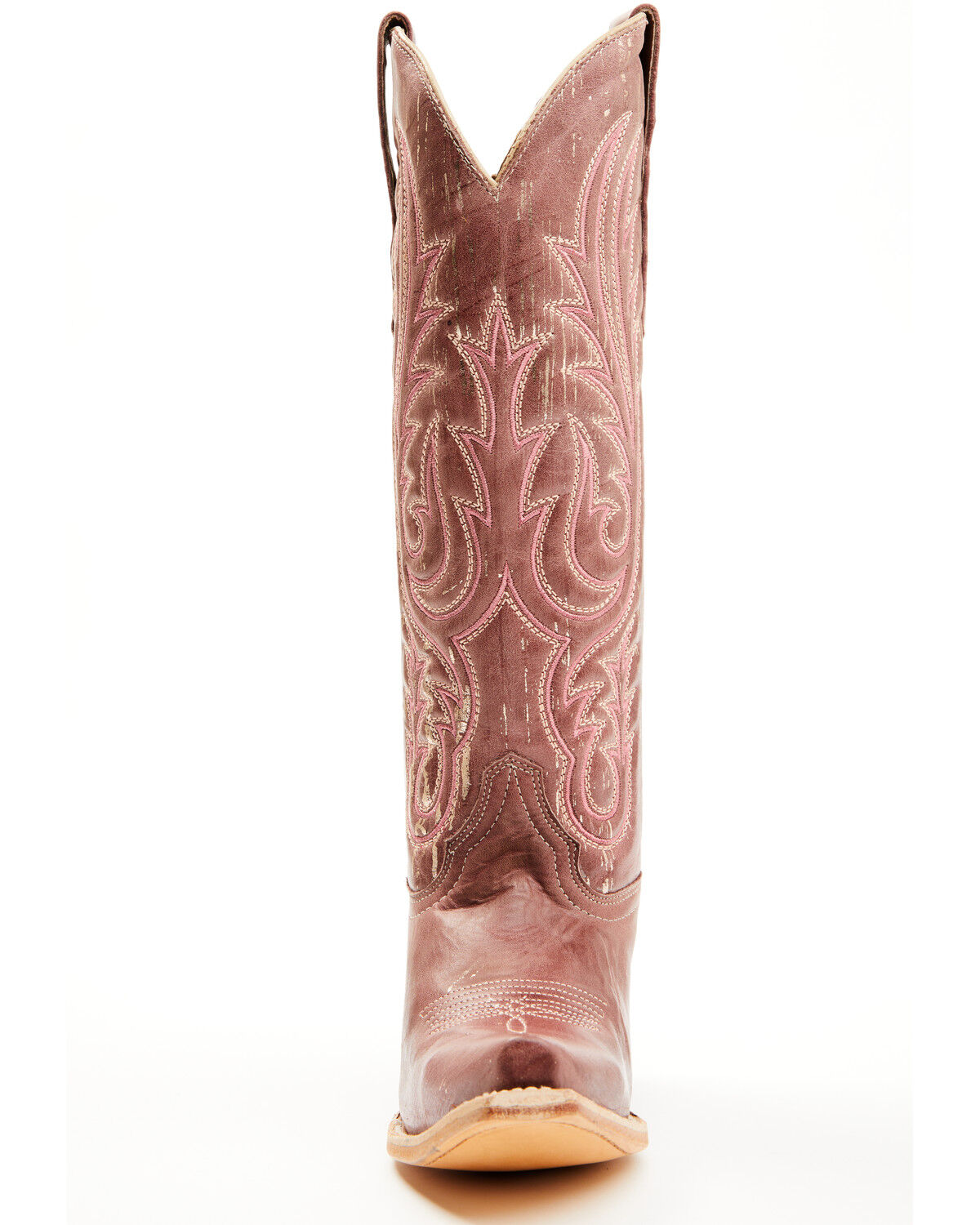Image #4 - Circle G Women's Embroidered Tall Western Boots - Snip Toe, Pink, hi-res