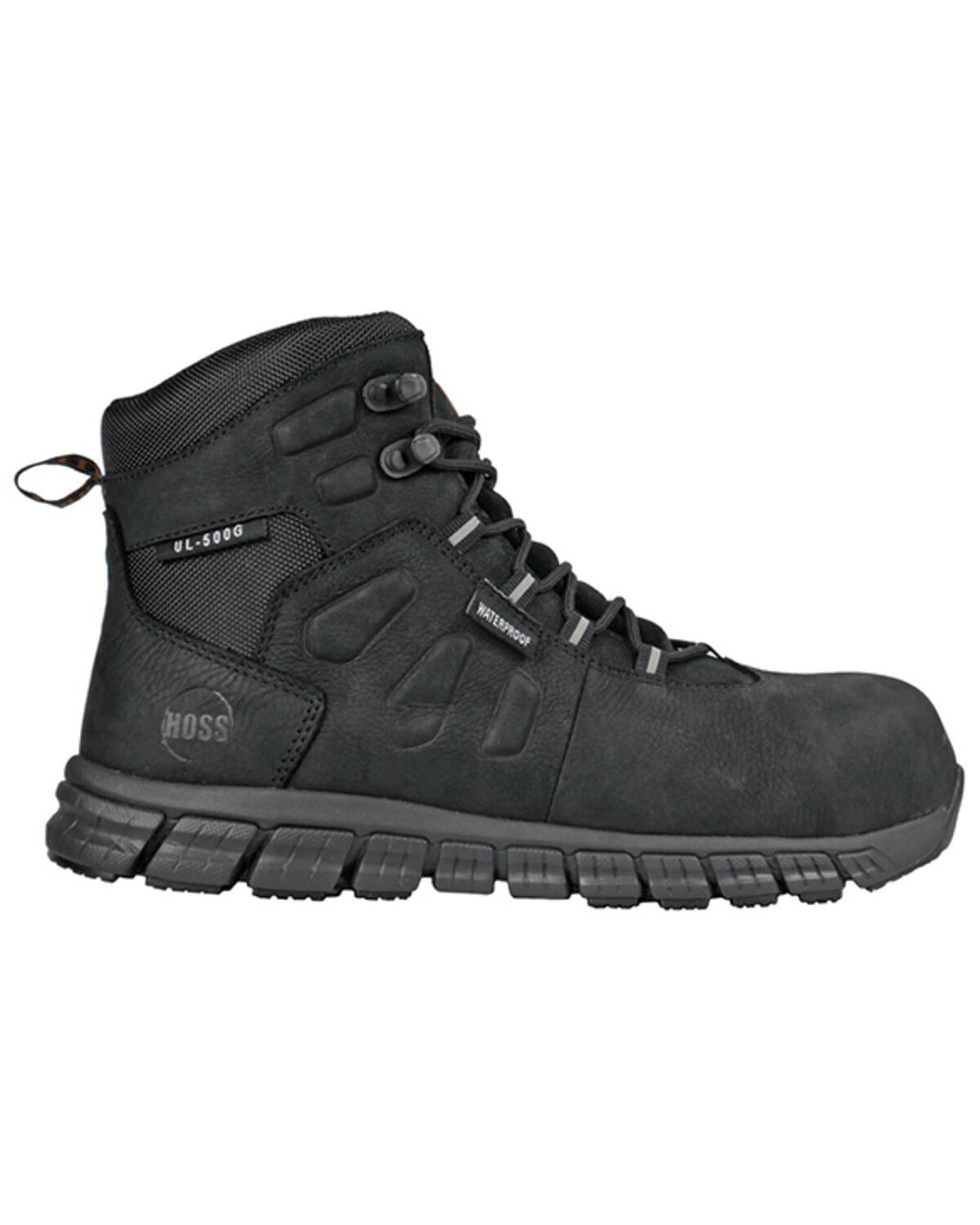 Image #2 - Hoss Men's Tikaboo Ultra Light Lace-Up Work Boots - Composite Toe, Black, hi-res