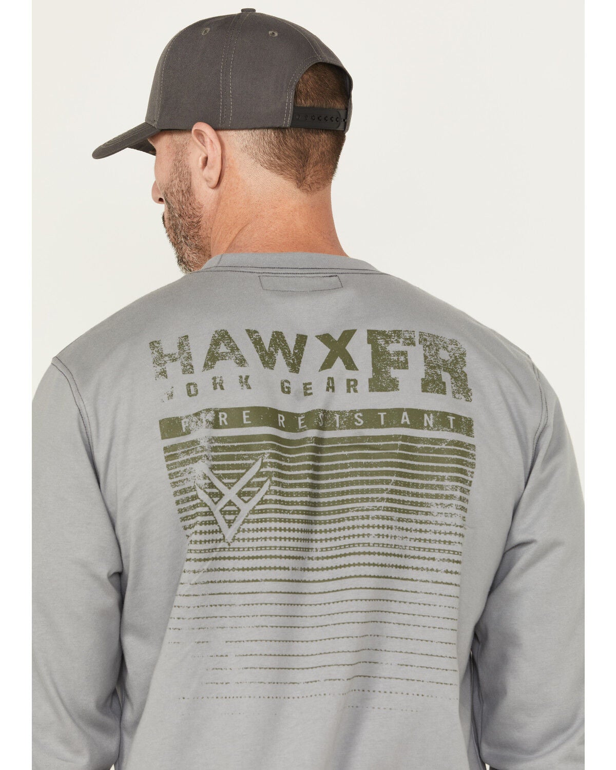 Image #4 - Hawx Men's FR Tread Long Sleeve Graphic Work T-Shirt, Medium Grey, hi-res
