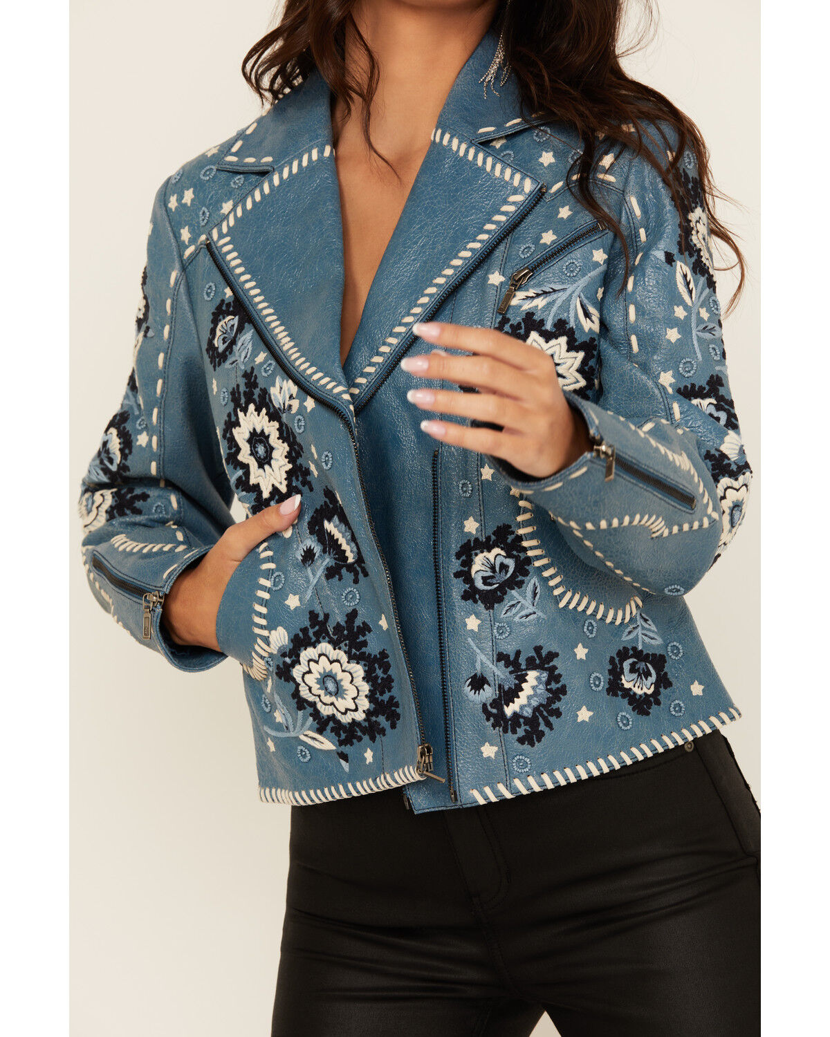 Image #3 - Double D Ranch Women's Floral Leather Jacket, , hi-res