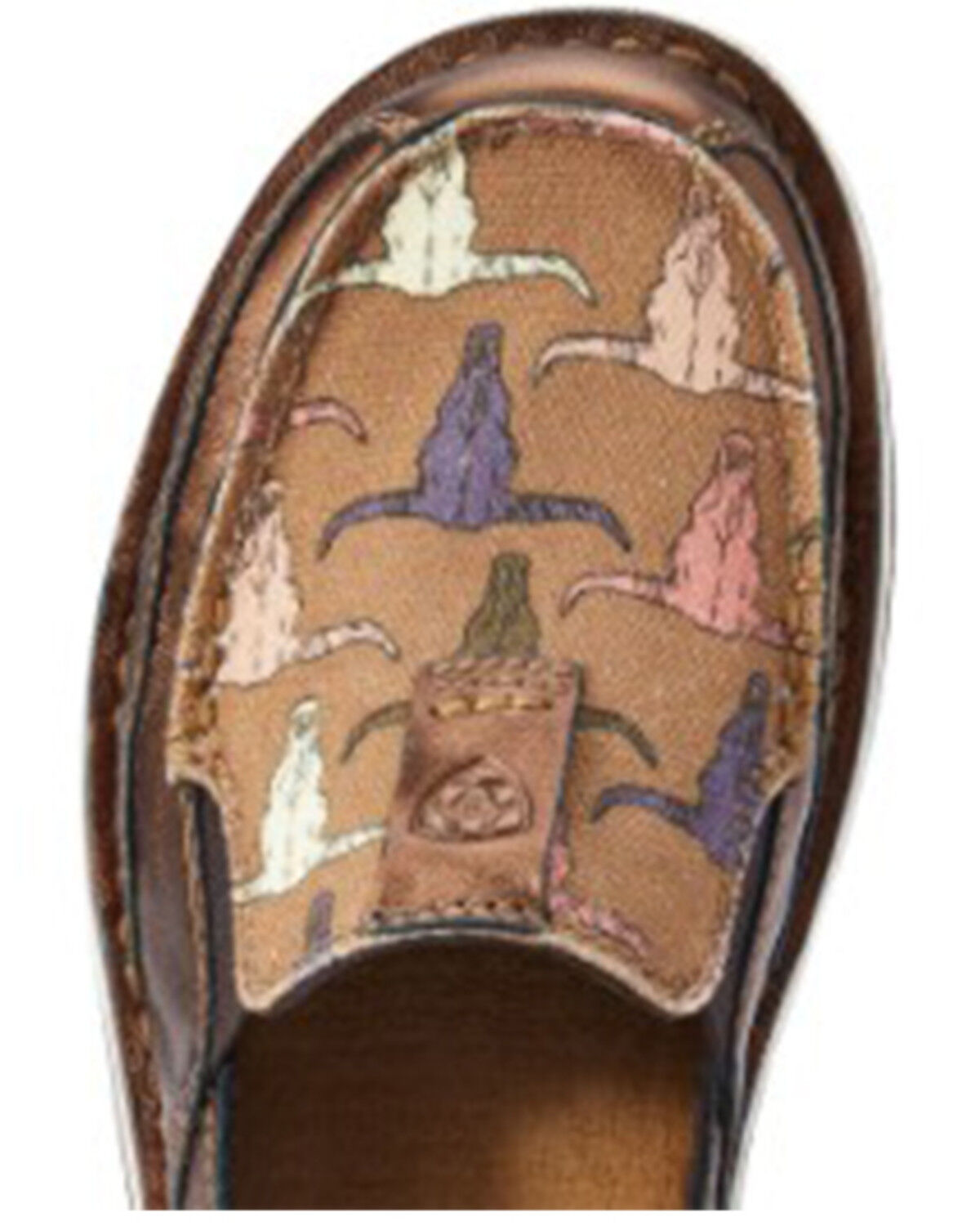 Image #4 - Ariat Women's Metallic Steerhead Print Casual Slip-On Cruiser - Moc Toe, Pink, hi-res